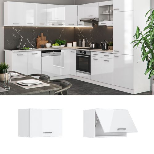 Elément Haut De Cuisine R-line 29269 Blanc Haute Brillance 60cm Plat