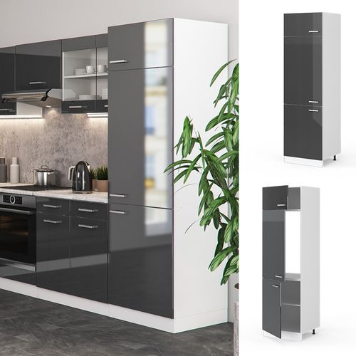 Armoire Pour Frigo R-line 29274 Anthracite Haute Brillance 60cm