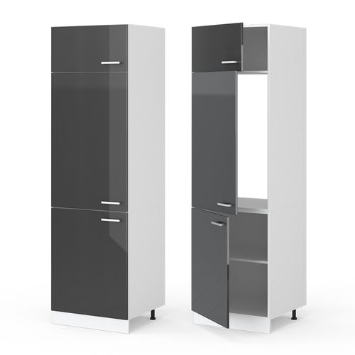 Armoire Pour Frigo R-line 29274 Anthracite Haute Brillance 60cm