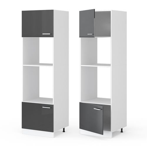 Armoire Micro-ondes R-line 29276 Anthracite Haute Brillance 60cm