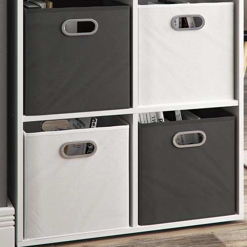 Boîte Pliante 29296 Blanc 30x30cm Jeu De 8 Pièces