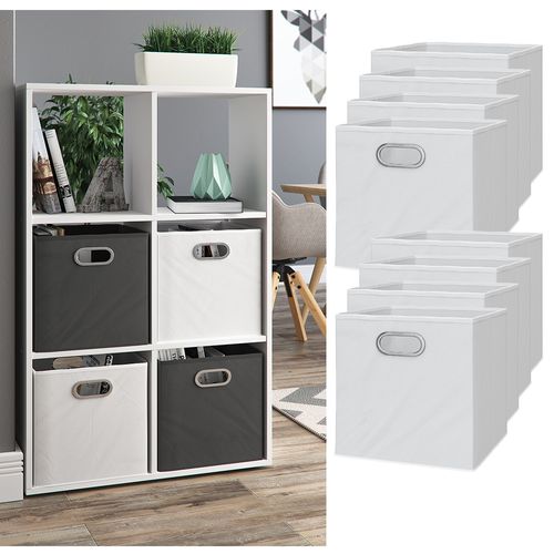 Boîte Pliante 29296 Blanc 30x30cm Jeu De 8 Pièces