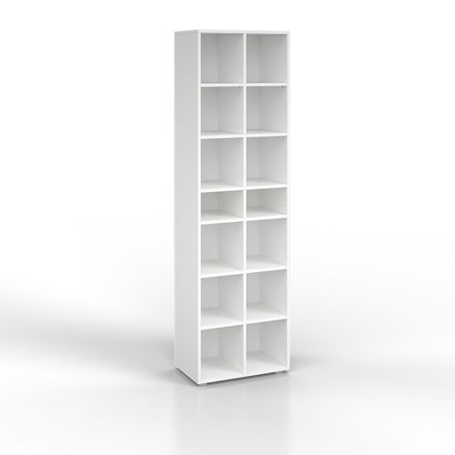Armoire à Chaussures Paris, Blanc, 54.2x183.3cm 22 Compartiments