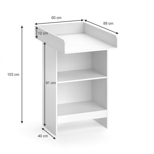 Commode à Langer Leo, Blanc, 60x103cm