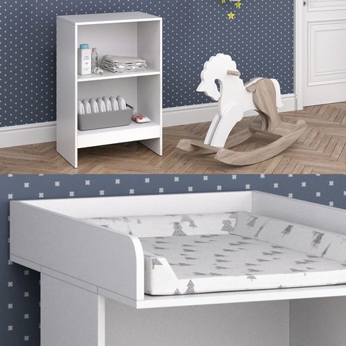 Commode à Langer Leo, Blanc, 60x103cm