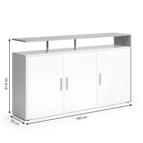 Commode Amato 29353 Béton/blanc 35x91.6cm