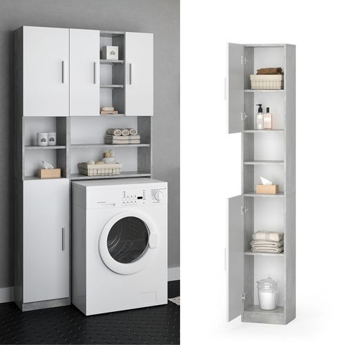 Colonne De Salle De Bain Luis, Béton, 32x190cm