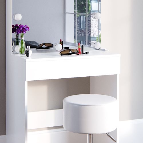 Coiffeuse Melle 34032 Blanc 68cm Avec Tabouret