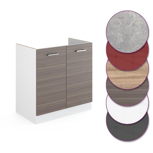 Meuble Bas Sous-évier R-line 29718 Gris Noble 80cm Sans Pt