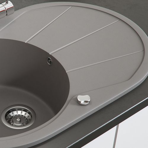 Évier  29493 Béton 78x50cm Rond Avec Emplacement De Séchage