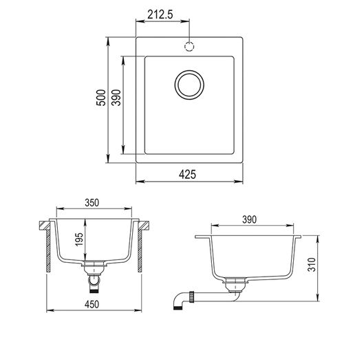 Évier Venice 29475 Beige 42.5x50cm