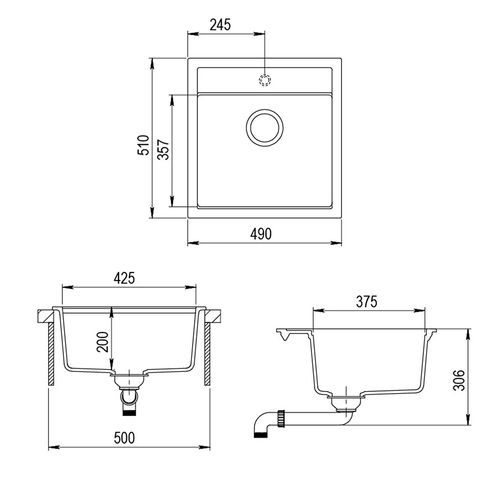 Évier Tesa 29497 Blanc 49x51cm