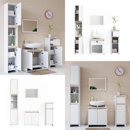 Meubles Bain Emma 29826 Blanc/sonoma 4 Parties