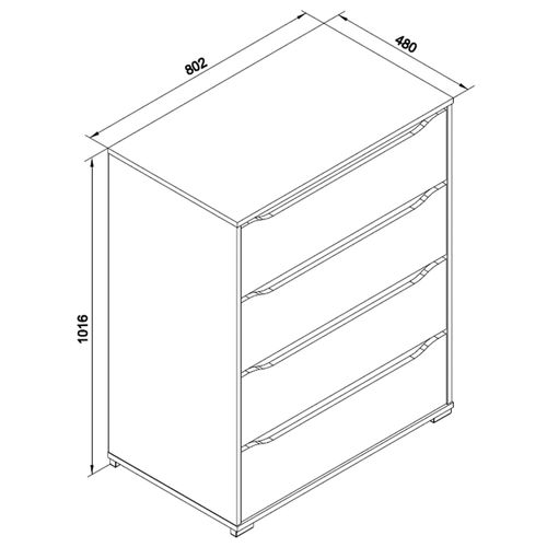 Commode Avec Tiroirs Ruben 34642 Blanc 48x101.6cm