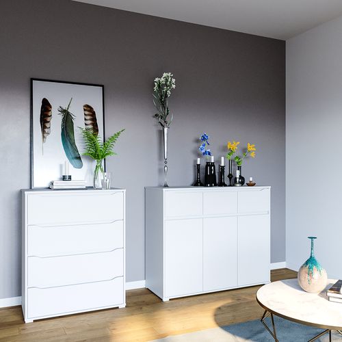 Commode Avec Tiroirs Ruben 34642 Blanc 48x101.6cm