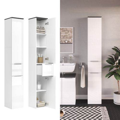 Colonne De Salle De Bain Otis, Blanc Haute Brillance, 30x190cm