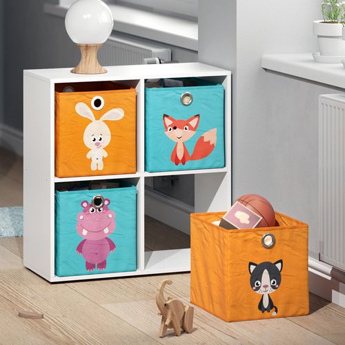 Boîte Pliante  29968 Orange/bleu 30x30cm Lot De 2