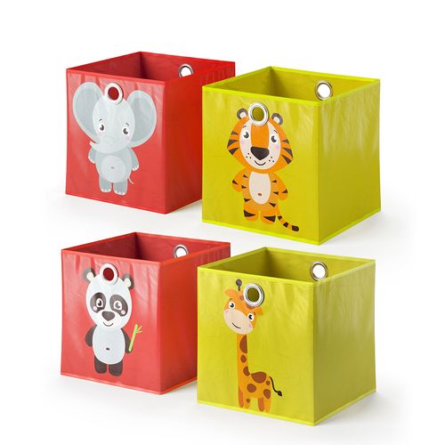 Boîte Pliante 29969 Rouge/jaune 30x30cm Lot De 2