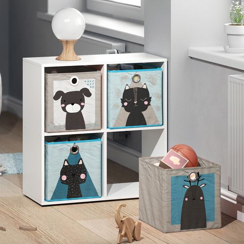 Boîte Pliante  29971 Gris/bleu 30x30cm Lot De 2