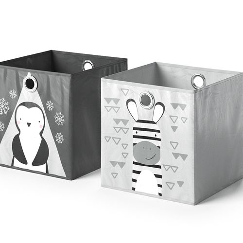 Boîte Pliante  29972 Gris Foncé 30x30cm Lot De 2