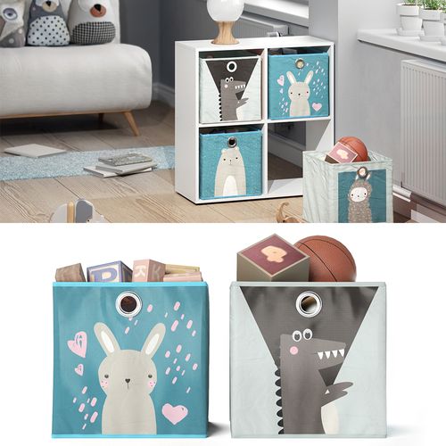 Boîte Pliante  29973 Bleu-gris 30x30cm Lot De 2