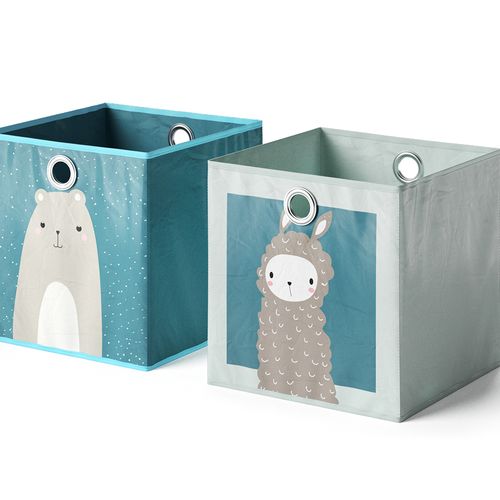 Boîte Pliante  29973 Bleu-gris 30x30cm Lot De 2