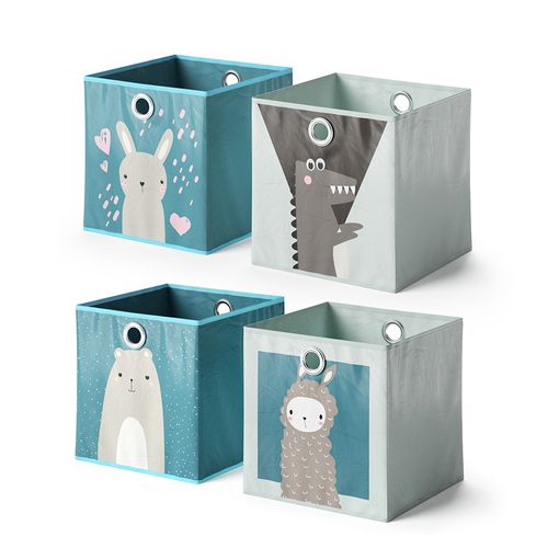 Boîte Pliante  29973 Bleu-gris 30x30cm Lot De 2