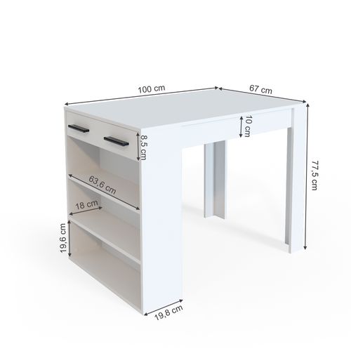 Table De Salle à Manger Repose 30036 Blanc 67x100cm