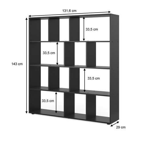 Meuble De Rangement Cube Pilar 30167 Noir 131.6x143cm