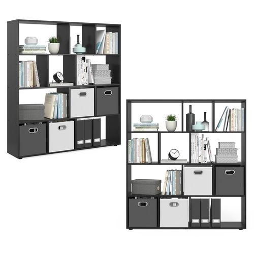 Meuble De Rangement Cube Pilar 30167 Noir 131.6x143cm