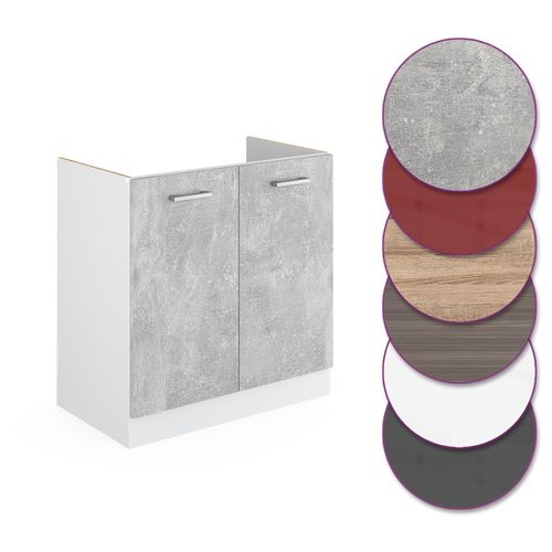 Meuble Bas Sous-évier R-line, Béton, 80cm