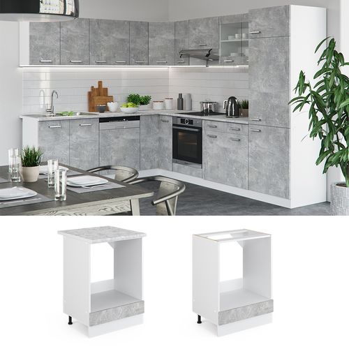 Meuble Pour Four R-line, Béton, 60cm