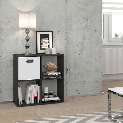 Meuble De Rangement Cube Tetra 30168 Noir 72.6x72cm