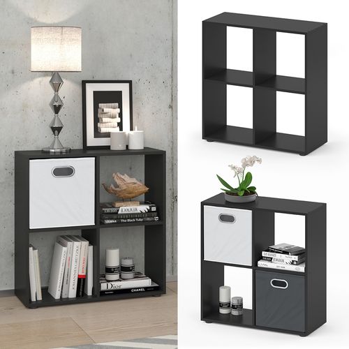 Meuble De Rangement Cube Tetra 30168 Noir 72.6x72cm
