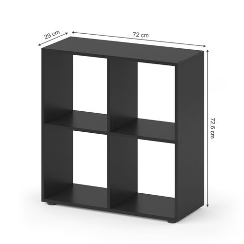 Meuble De Rangement Cube Tetra 30168 Noir 72.6x72cm