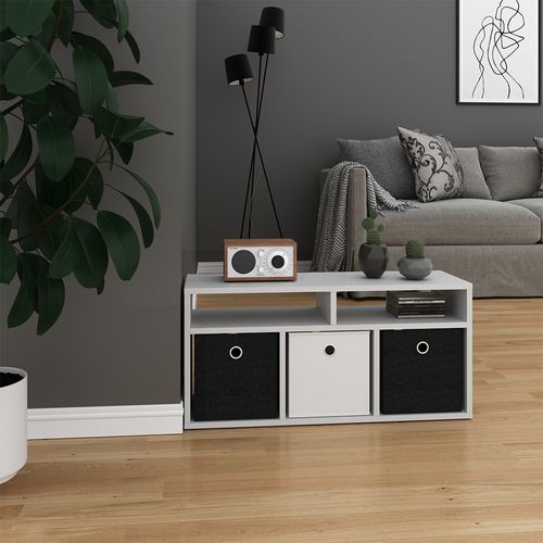 Meuble De Rangement Cube Hylda 29935 Blanc 84.4x39cm