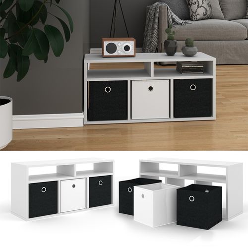 Meuble De Rangement Cube Hylda 29935 Blanc 84.4x39cm