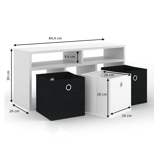 Meuble De Rangement Cube Hylda 29935 Blanc 84.4x39cm