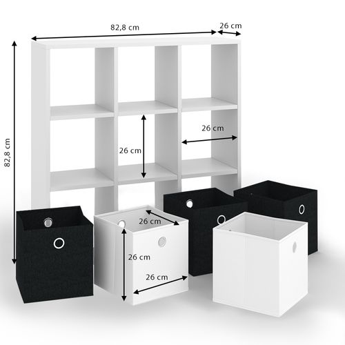 Meuble De Rangement Cube Hylda 29934 Blanc 82.8x82.8cm