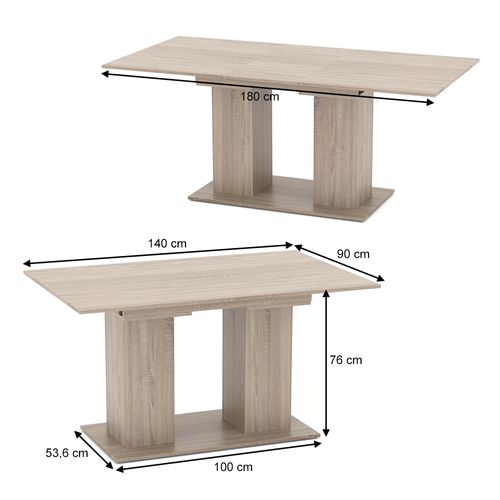 Table De Salle à Manger Dix 30284 Sonoma 140x90cm
