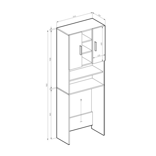Armoire Pour Machine à Laver Luis 30398 Béton 64x190cm