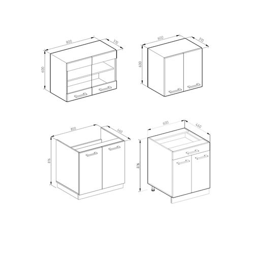Cuisine R-line 30232 Béton 140cm , Pt Marbre