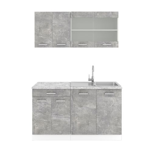 Cuisine R-line 30232 Béton 140cm , Pt Marbre