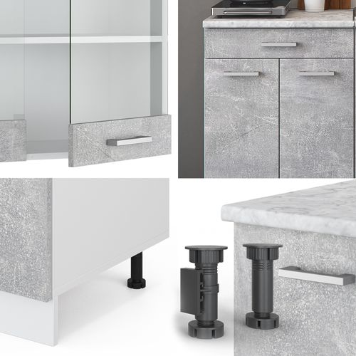 Cuisine R-line 30232 Béton 140cm , Pt Marbre