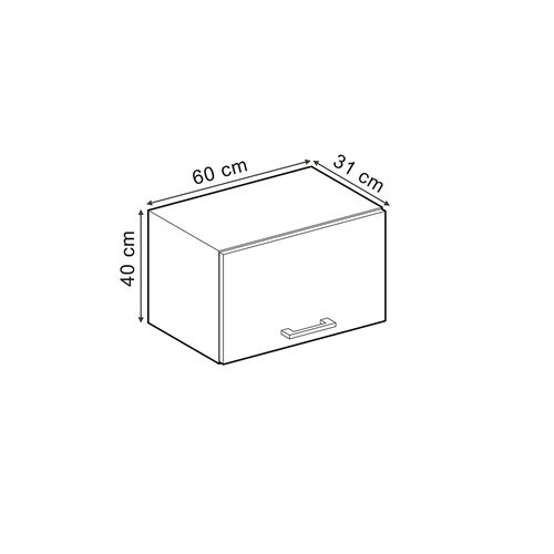 Elément Haut De Cuisine R-line 30488 Rouge Brillant 60cm Plat