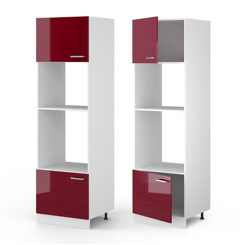 Armoire Micro-ondes R-line 30492 Rouge Brillant 60cm