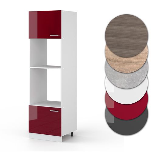 Armoire Micro-ondes R-line 30492 Rouge Brillant 60cm