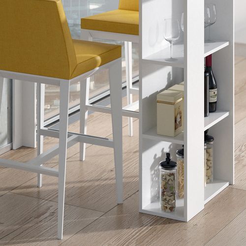 Table De Bar Noel 30404 Blanc 120x60cm