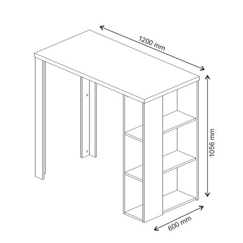Table De Bar Noel 30403 Noir 120x60cm