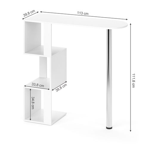 Table De Bar Vincent 30448 Blanc 113x39.8cm